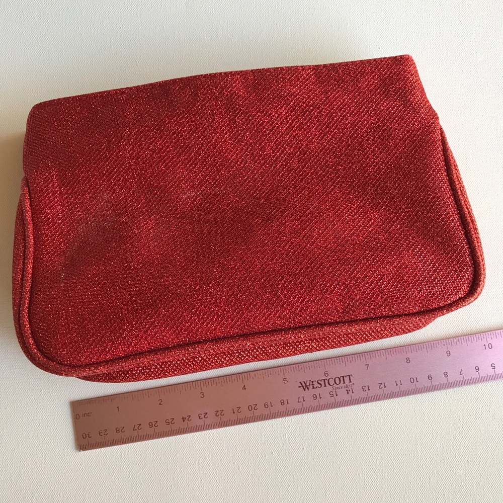 🎉 NEW Ulta Red Glitter Shimmer Cosmetic Bag